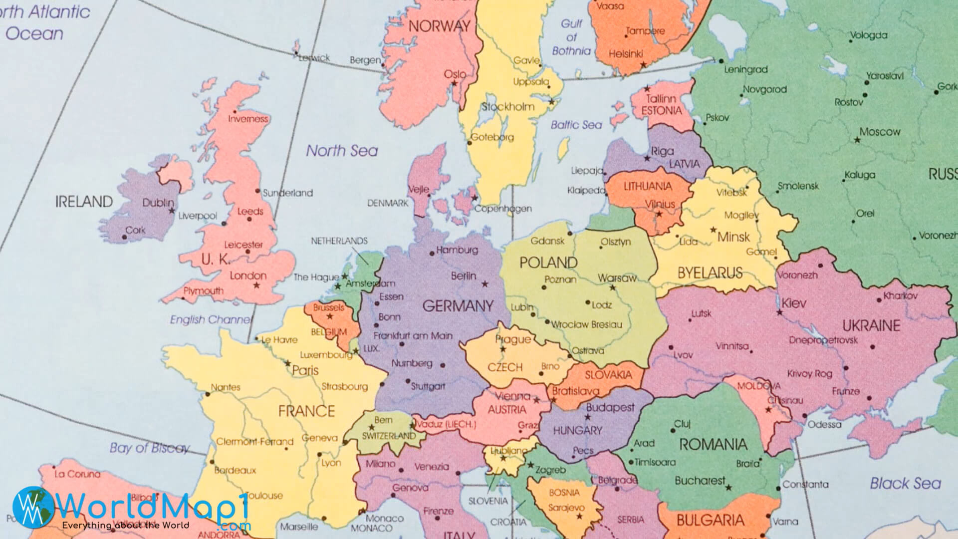 Carte d'Europe et Lettonie